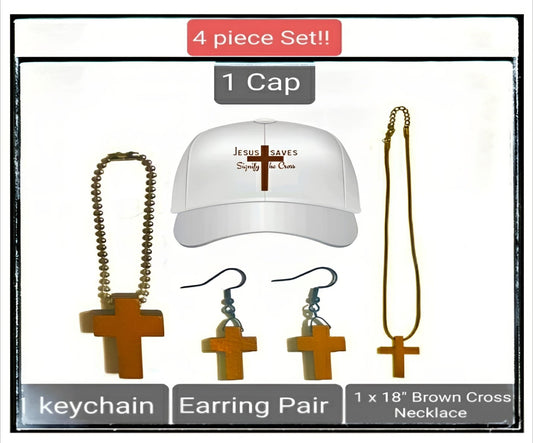 4 Piece Value Pack Deal!! Hat/ Earrings/ Necklace/ Keychain